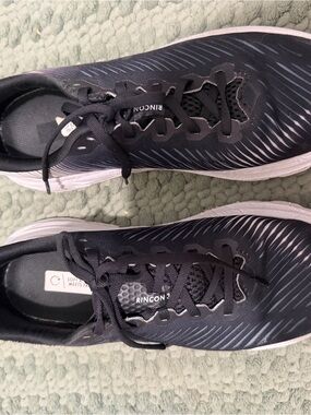 Hoka One One Rincon 3 Black and White Women’s Running Shoes